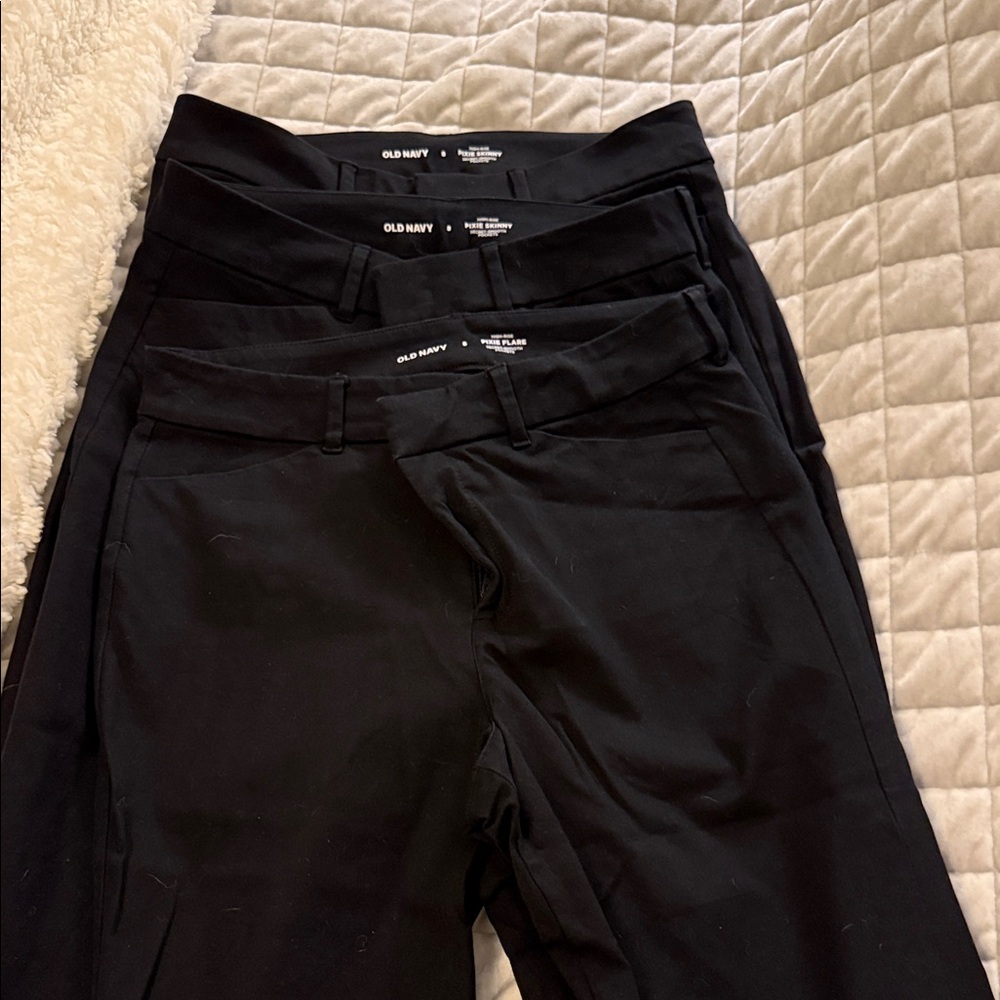 Old Navy Pixie Ankle, Flare Black size 8 3 pairs